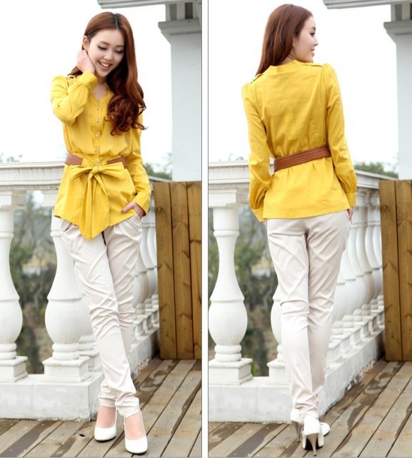2013-New-Women-Shirts-and-blouses-for-Women-Plus-Size-Fashion-Peplum-Blouses-Yellow-White-Pink